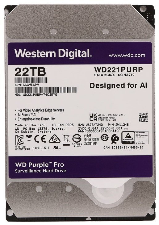 HDD Western Digital WD221PURP 22000 Гб