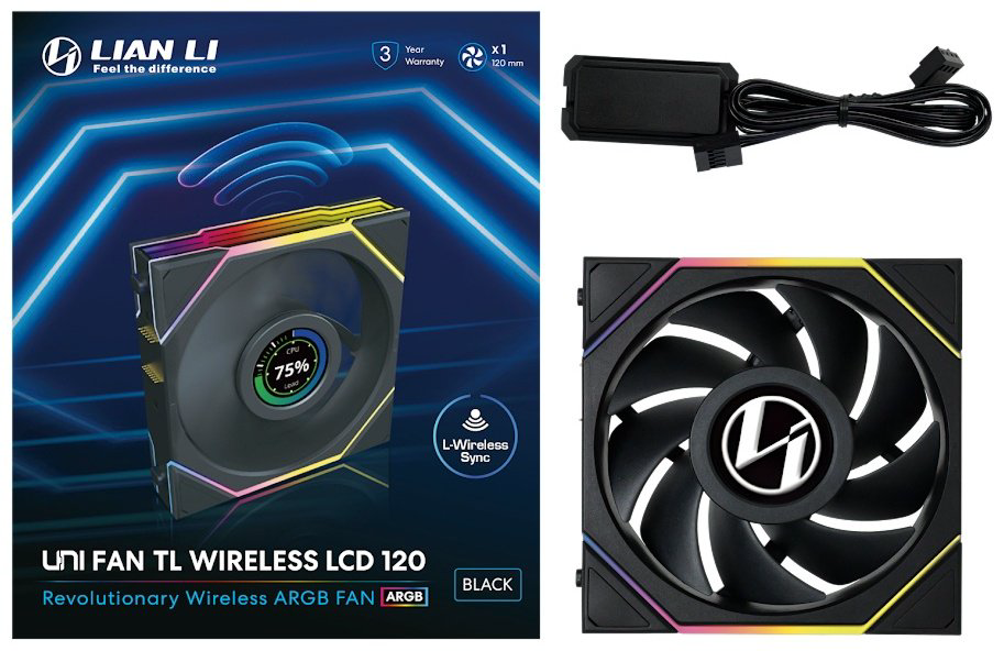 Вентилятор LIAN LI Uni Fan TL Wireless LCD 120 ARGB 12TLLCD1W1B купить,NaN
