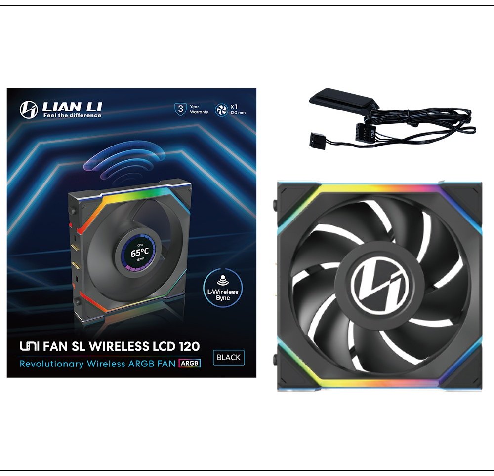 Кулер LIAN LI UNI FAN SL WIRELESS LCD 120mm No controller G99.12SLLCD1W1B.00 купить,NaN