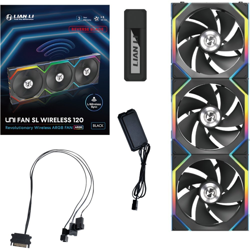 Вентилятор LIAN LI UNI FAN SL WIRELESS 120 Reverse Blade ARGB Black G99.12RSL1W3B.00