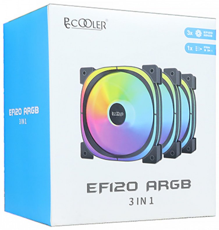 Вентилятор PCcooler EF120 ARGB BK 3 IN 1 купить,10865