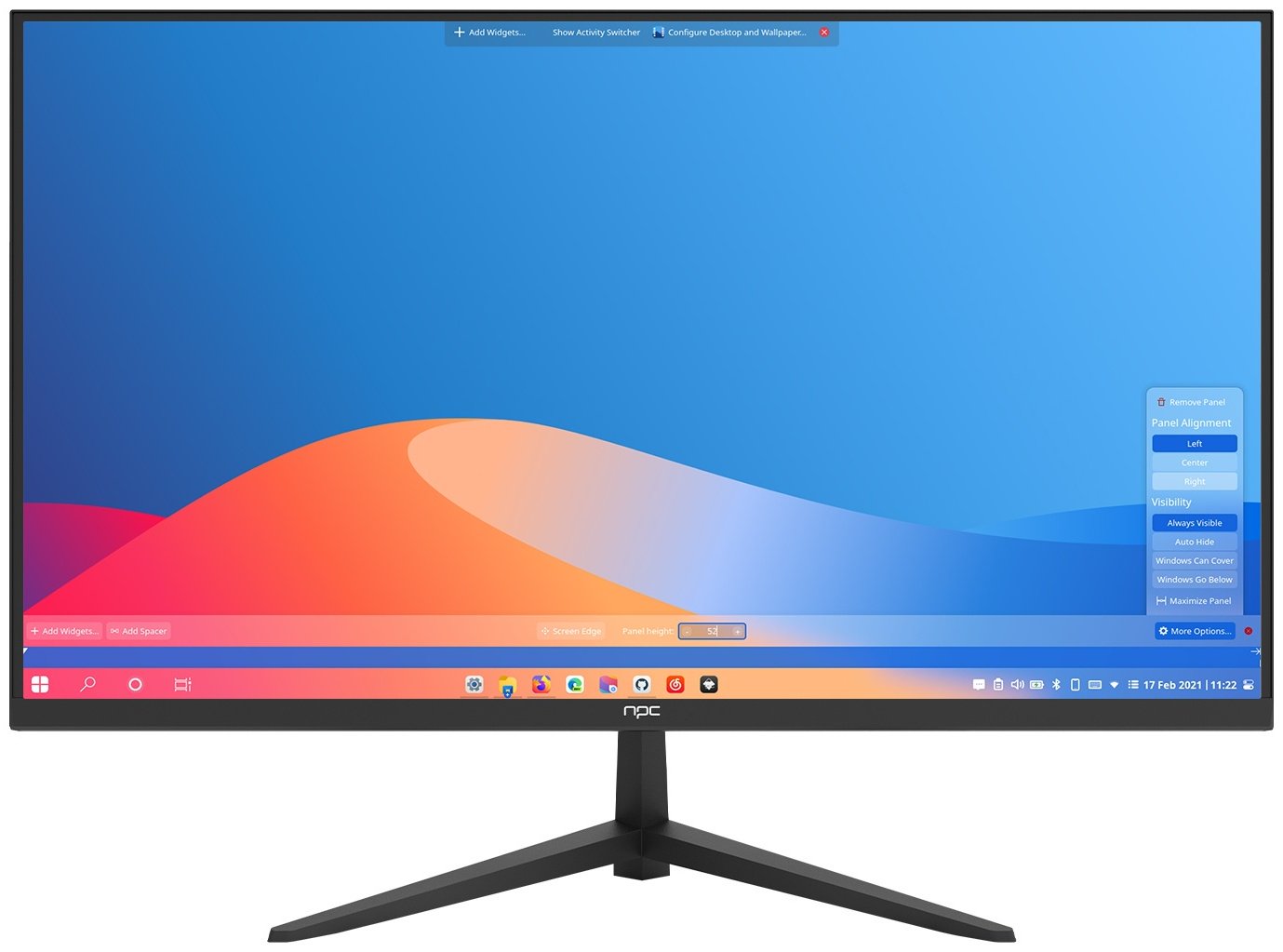 Монитор 21.5" NPC MF2203-V черный купить,NaN