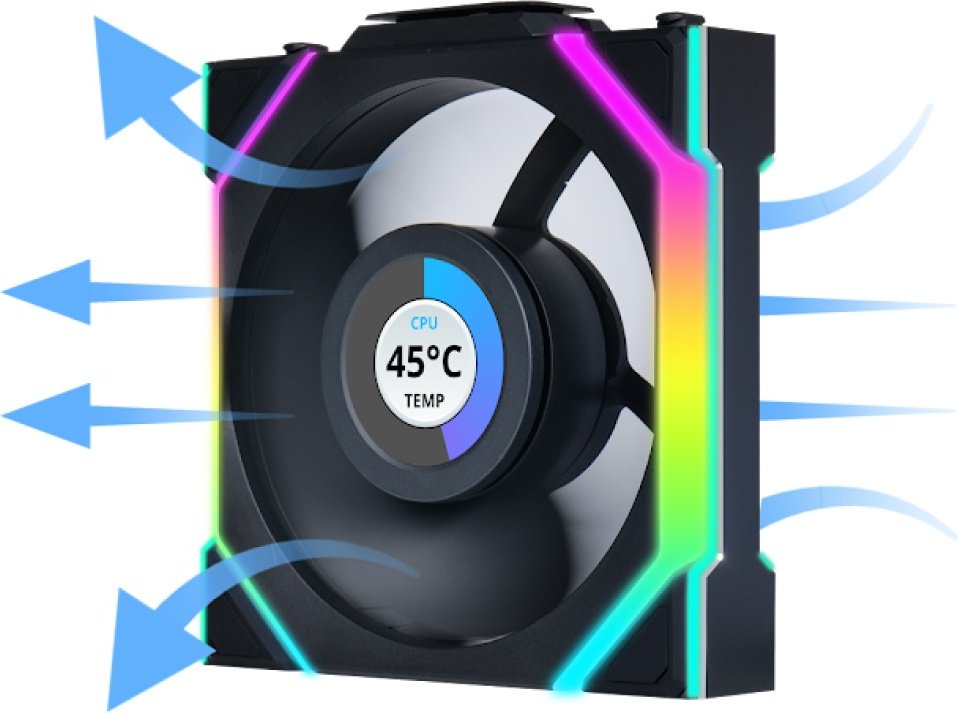 Вентилятор LIAN LI UNI FAN SL WIRELESS LCD 120 Reverse Blade, G99.12RSLLCD1W1B.00 купить,27860