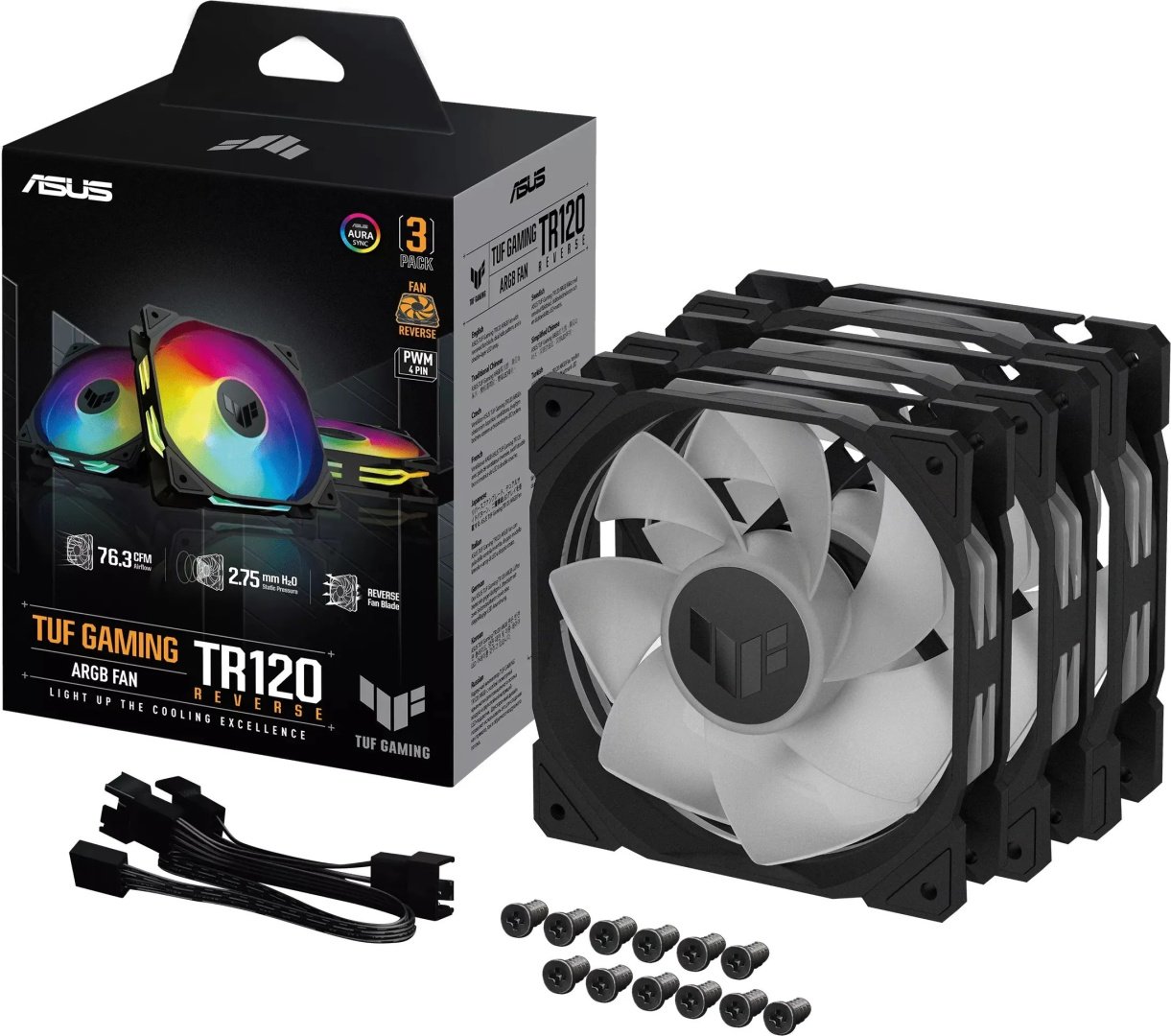 ASUS TUF GAMING TR120 ARGB REVERSE BLACK 3IN1 купить,NaN