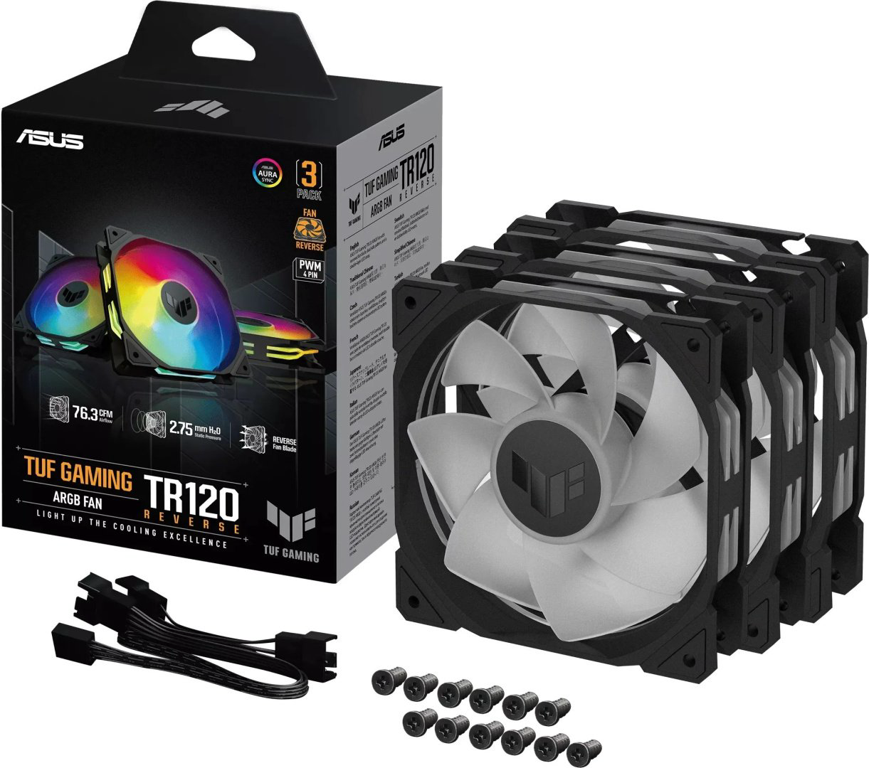 ASUS TUF GAMING TR120 ARGB REVERSE BLACK 3IN1 купить,NaN