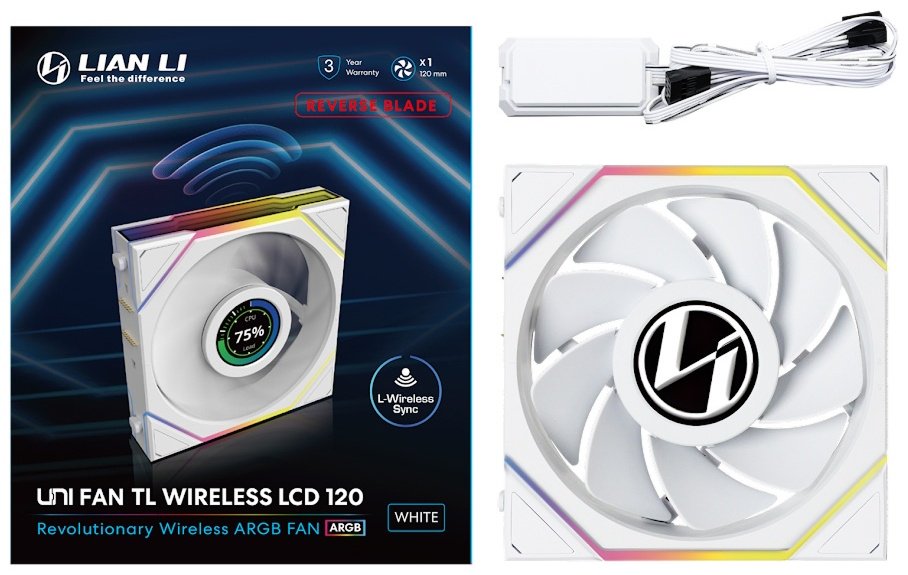 Вентилятор LIAN LI Uni Fan TL Wireless LCD 120 ARGB Reverse Blade 12RTLLCD1W1W купить,NaN