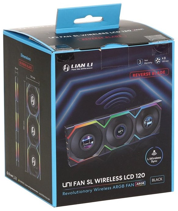 Вентилятор LIAN LI Uni Fan SL Wireless LCD 120 ARGB Reverse Blade 12RSLLCD1W3B купить,NaN