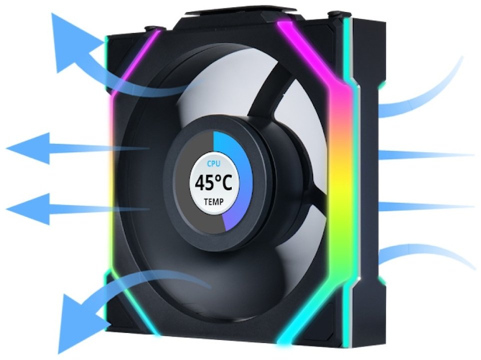 Вентилятор LIAN LI Uni Fan SL Wireless LCD 120 ARGB Reverse Blade 12RSLLCD1W3B купить,NaN