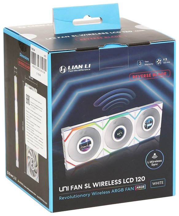 Вентилятор LIAN LI Uni Fan SL Wireless LCD 120 ARGB Reverse Blade 12RSLLCD1W3W купить,NaN