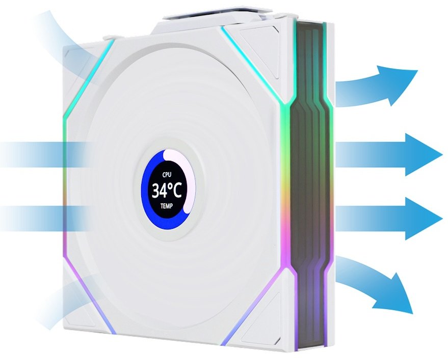 Вентилятор LIAN LI Uni Fan TL Wireless LCD 120 ARGB 12TLLCD1W1W купить,NaN