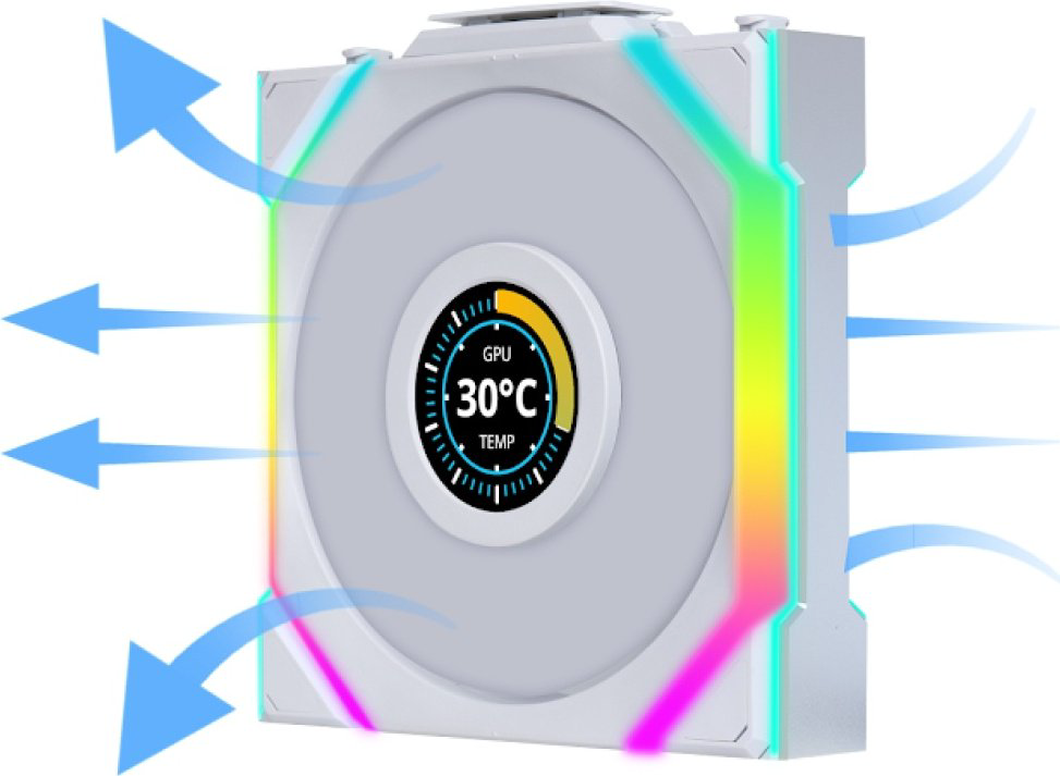 Вентилятор LIAN LI Uni Fan SL Wireless LCD 120 ARGB Reverse Blade 12RSLLCD1W3W купить,NaN