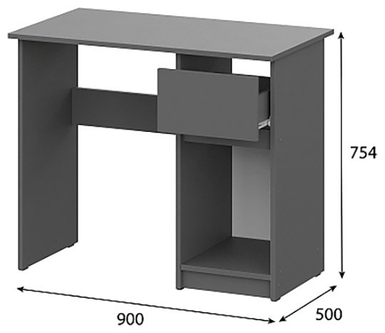 Стол компьютерный SV Денвер, 90х50x75.4 см, графит купить,NaN
