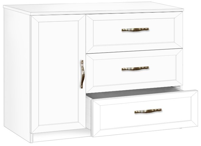 БОРОВИЧИ 7.082 Комод, 100x44.7x86 см, белый купить,NaN