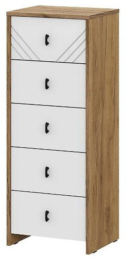 Комод ZETA Байкал, 40.2x33.1x103 см, белый, коричневый купить,NaN