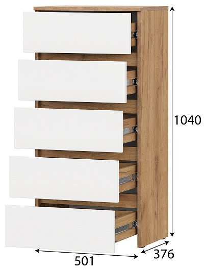 Комод СВ Мебель Некст, 50.10x37.60x104 см, белый, бежевый купить,NaN