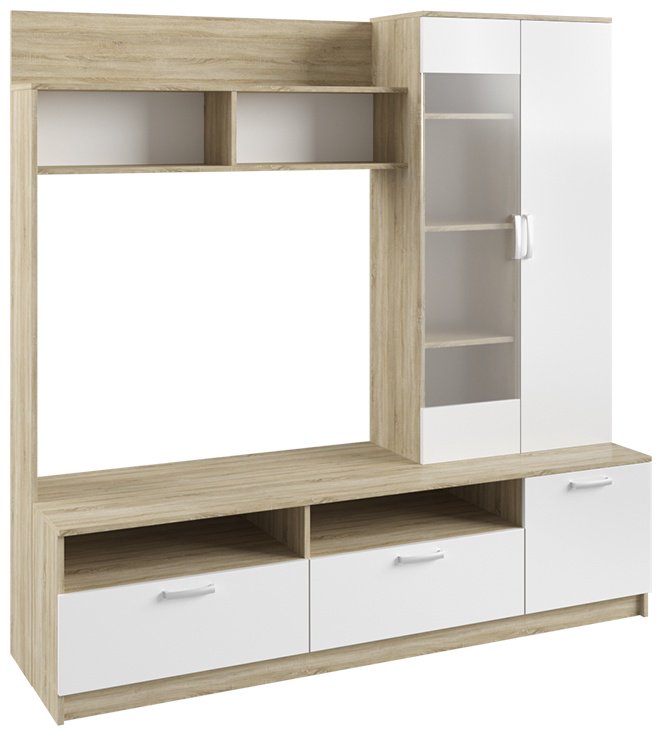 Стенка ДСВ Софи 181.5х180х54 см, белый, коричневый купить,NaN
