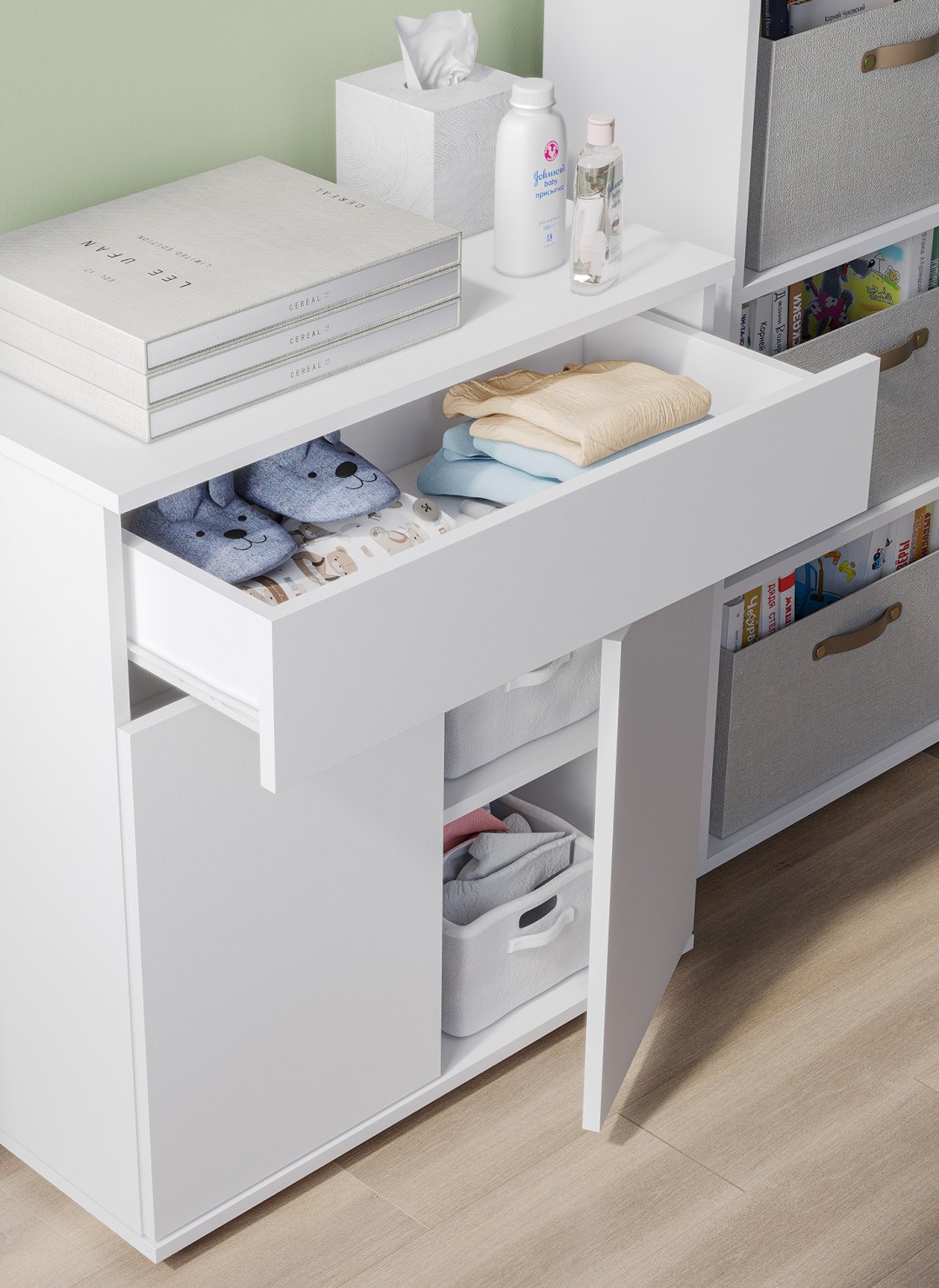 Комод SV КМ, 68.2x35x75 см, белый купить,NaN
