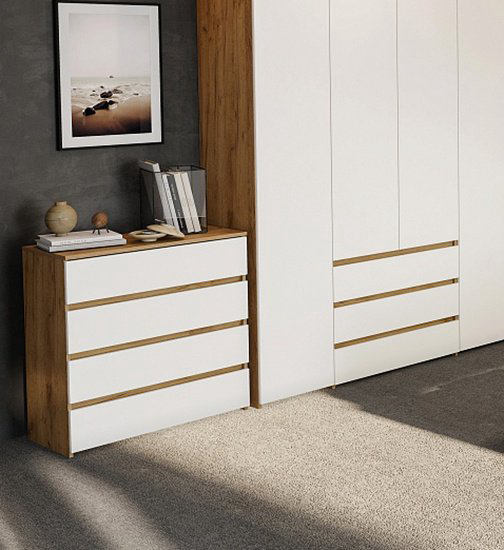 Комод СВ Мебель Некст, 80.10x37.60x83.5 см, белый, бежевый купить,NaN
