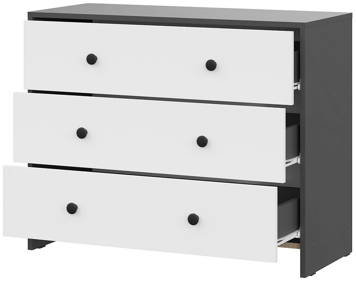 Комод SV Дольче, 90x39x72.6 см, белый, графит купить,NaN