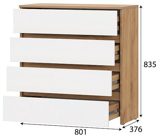 Комод СВ Мебель Некст, 80.10x37.60x83.5 см, белый, бежевый купить,NaN