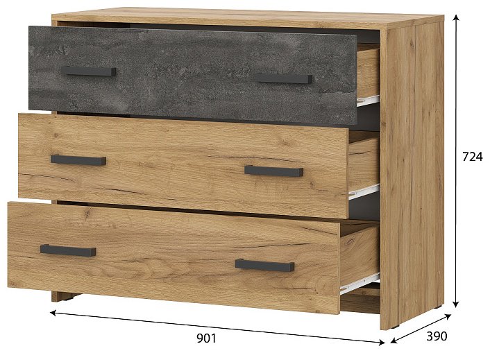 Комод SV МСП 1, 90.10x39x72.4 см, серый, коричневый купить,NaN
