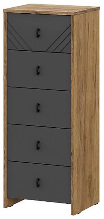 Комод ZETA Байкал, 40.2x33.1x103 см, коричневый, графит купить,NaN