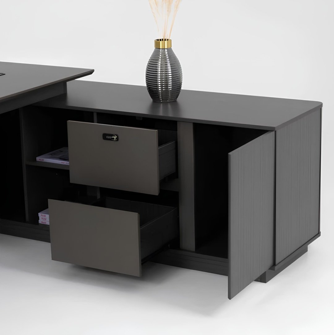 Стол письменный ZETA YD300D20, 200х160x75 см, черный купить,NaN