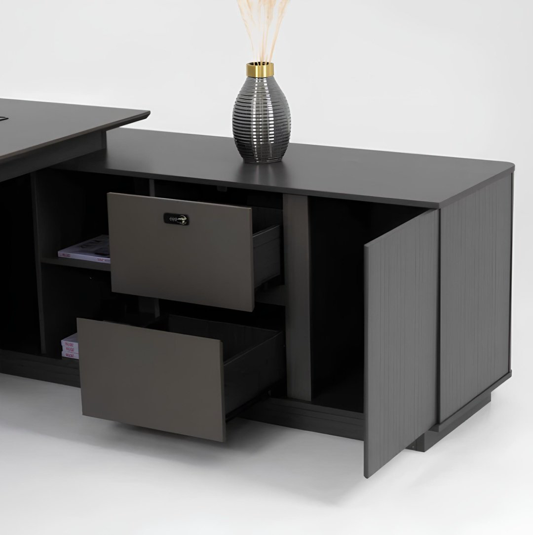 Стол письменный ZETA YD300D20, 200х160x75 см, черный купить,NaN