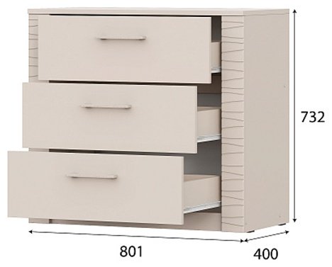 Комод СВ Мебель 00-00113246, 80.10x40x73.2 см, бежевый купить,NaN