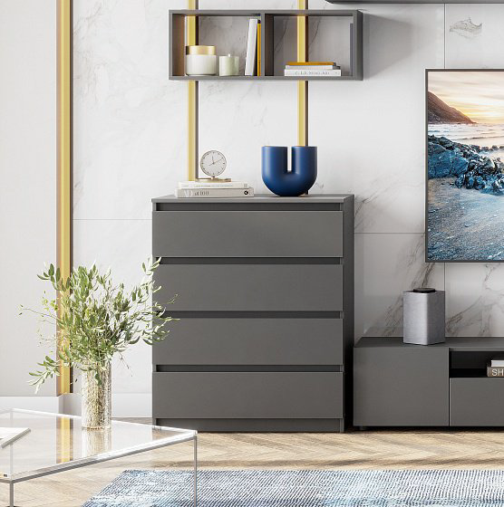 Комод SV Денвер, 80x39x97.8 см, графит купить,NaN