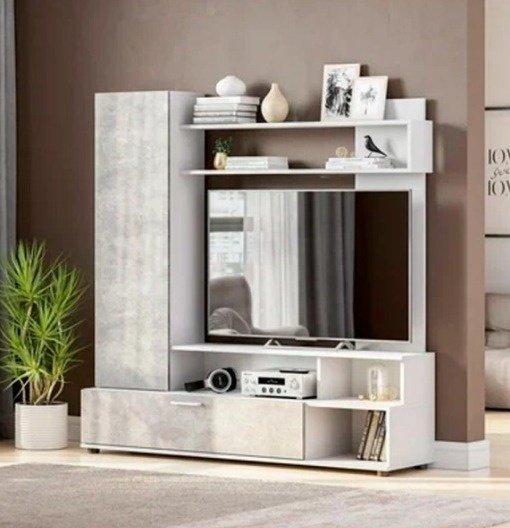 Стенка SV МГС 9 150х153.5х38 см, белый, светло серый купить,NaN