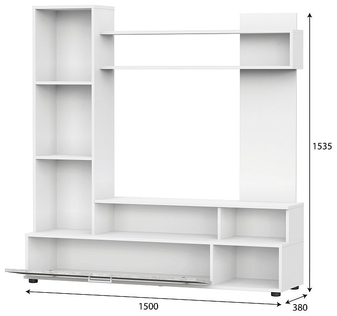 Стенка SV МГС 9 150х153.5х38 см, белый, светло серый купить,NaN