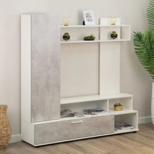 Стенка SV МГС 9 150х153.5х38 см, белый, светло серый купить,NaN