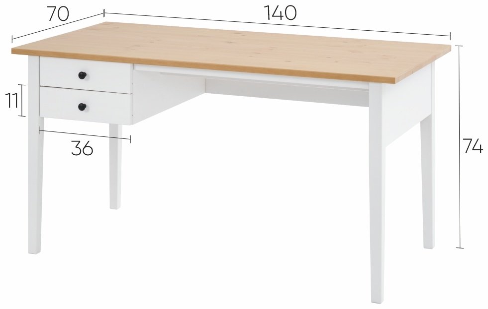 Стол компьютерный Вухтым, 140х70x74 см, белый, коричневый купить,NaN