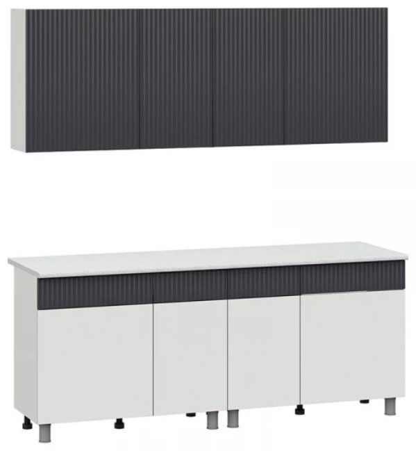 Кухонный гарнитур SV , 200x214х60 см, ЛДСП, белый, графит купить,NaN