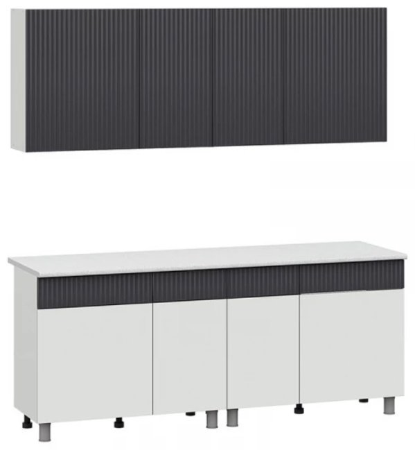Кухонный гарнитур SV , 200x214х60 см, ЛДСП, белый, графит купить,NaN