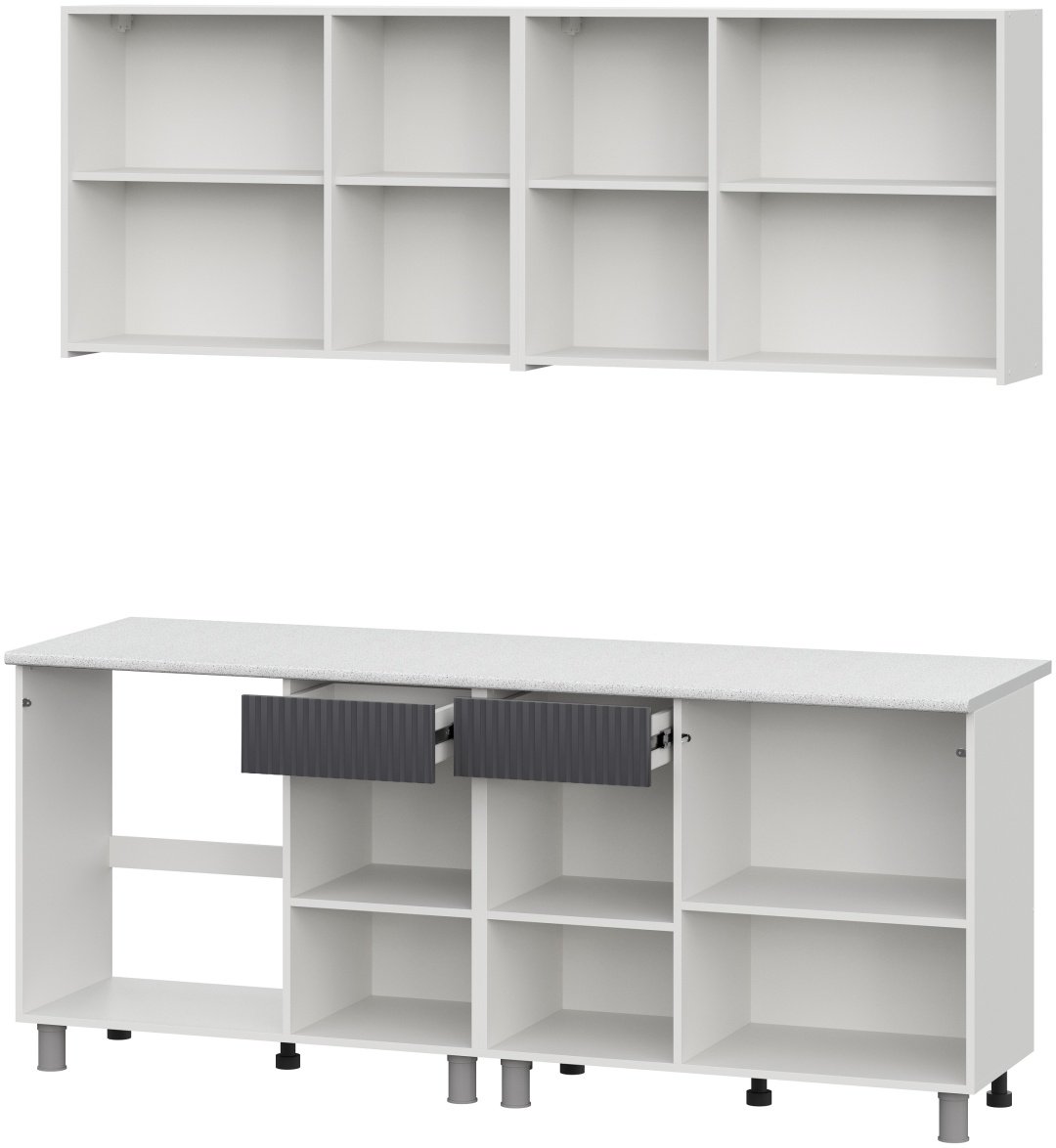 Кухонный гарнитур SV , 200x214х60 см, ЛДСП, белый, графит купить,NaN