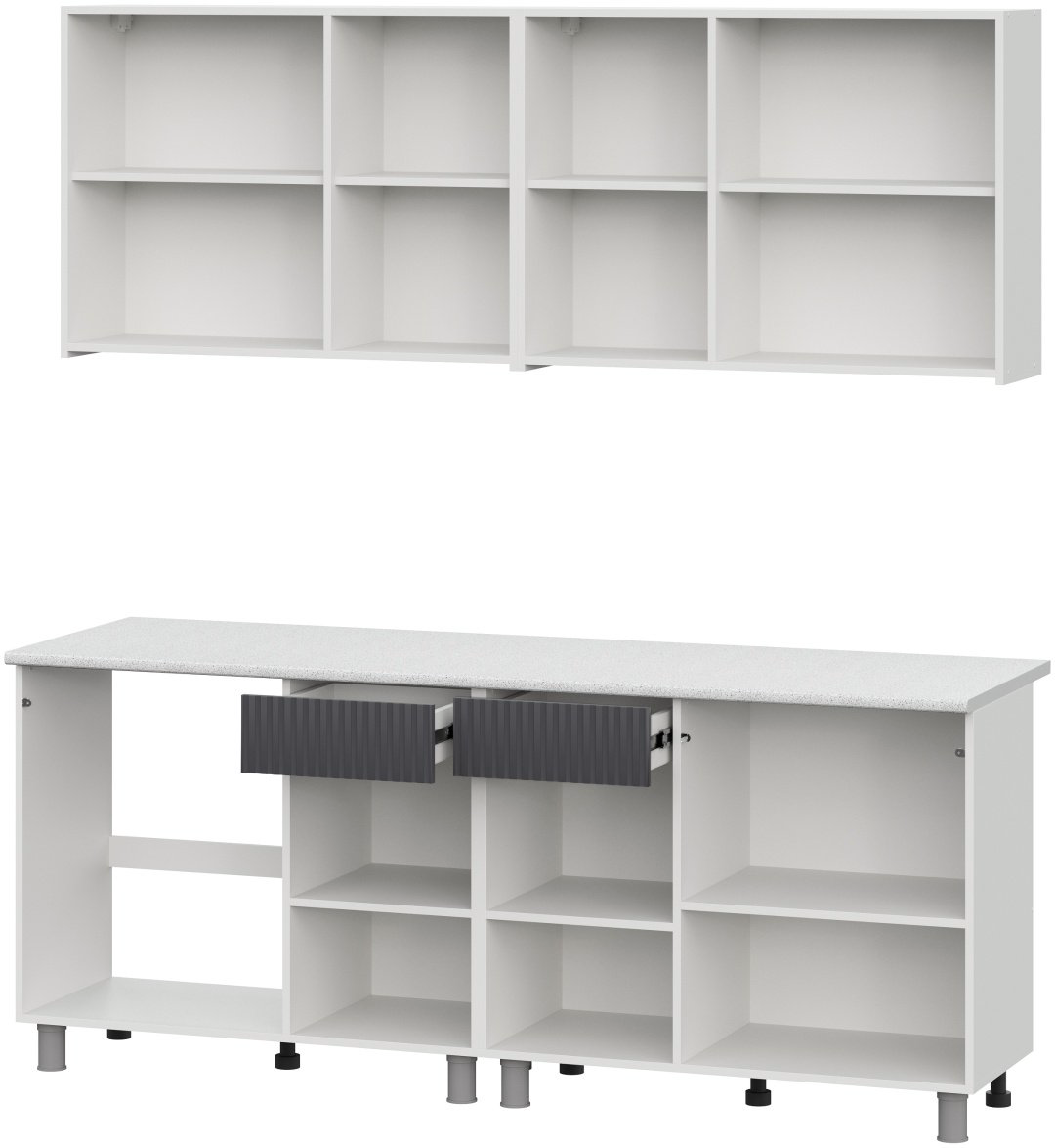 Кухонный гарнитур SV , 200x214х60 см, ЛДСП, белый, графит купить,NaN