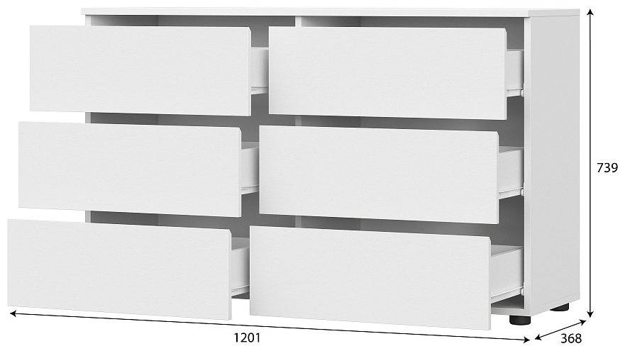 Комод SV Токио, 120.10x36.80x73.9 см, белый купить,NaN
