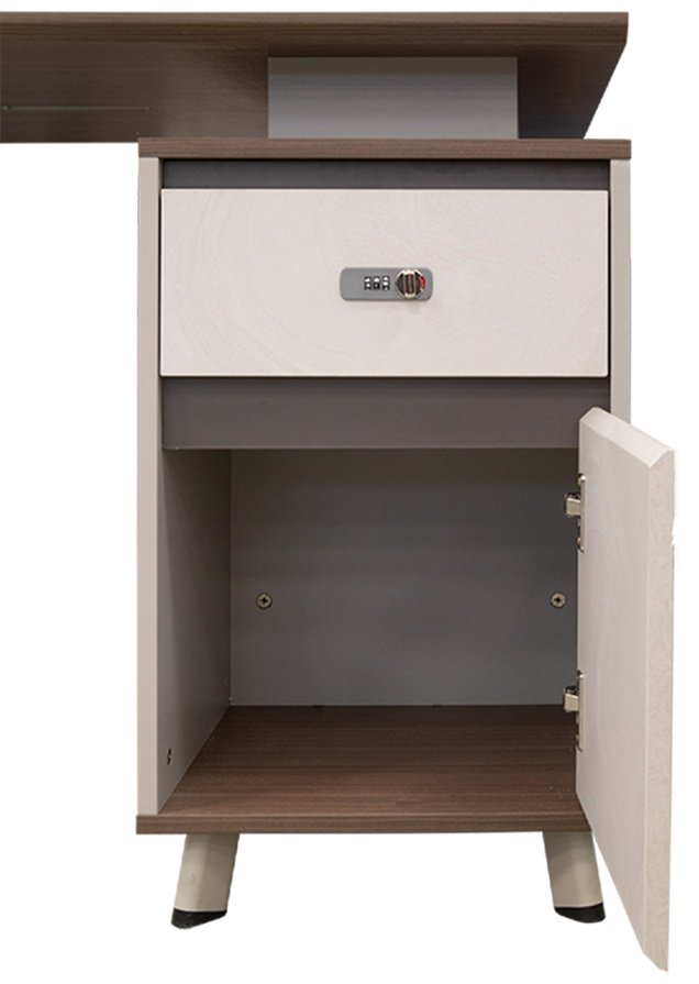 Стол компьютерный ZETA PG-M24A-2A, 120х120x108 см, серый, коричневый купить,NaN