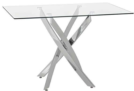 Обеденный стол JHT-8148, 150х90x77 см, стекло, прозрачный купить,NaN