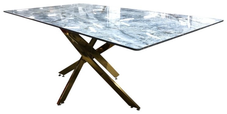 Обеденный стол ZETA JHT-8148-1, 160х90x75 см, ЛДСП, голубой купить,NaN