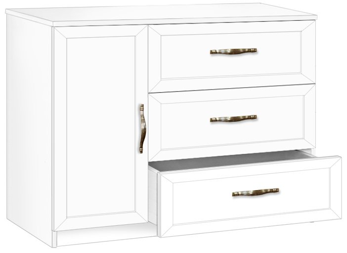 Комод БОРОВИЧИ 7.082, 100x44x86 см, белый купить,NaN