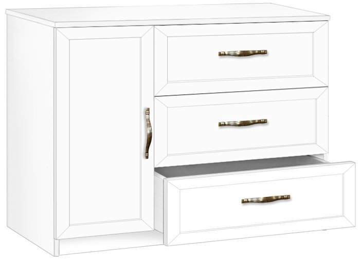 Комод БОРОВИЧИ 7.082, 100x44x86 см, белый купить,NaN