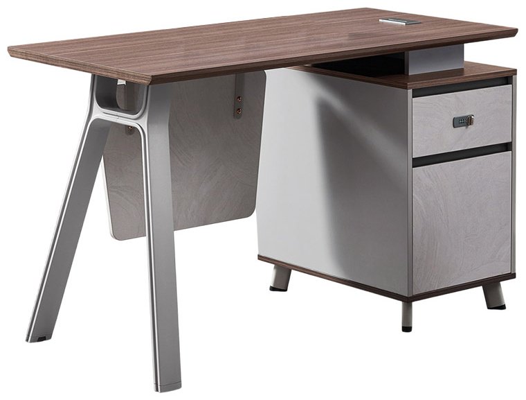 Стол компьютерный ZETA PG, 140х60x75 см, серый, коричневый купить,NaN
