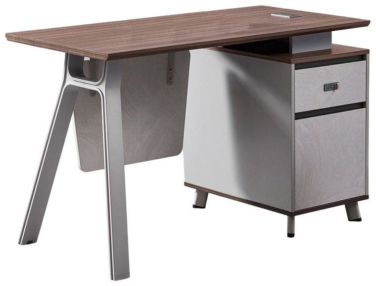 Стол компьютерный ZETA PG, 140х60x75 см, серый, коричневый купить,NaN