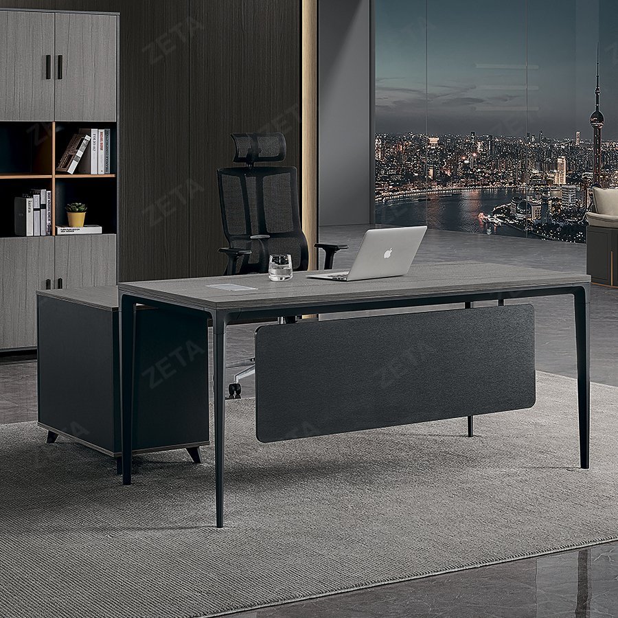 Стол письменный ZETA PG-K22B-16B, 160х80x75 см, серый, коричневый купить,NaN
