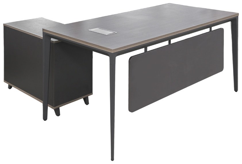 Стол письменный ZETA PG-K22B-16B, 160х80x75 см, серый, коричневый купить,NaN