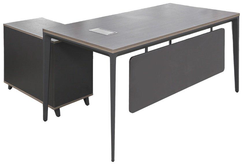 Стол письменный ZETA PG-K22B-16B, 160х80x75 см, серый, коричневый купить,NaN