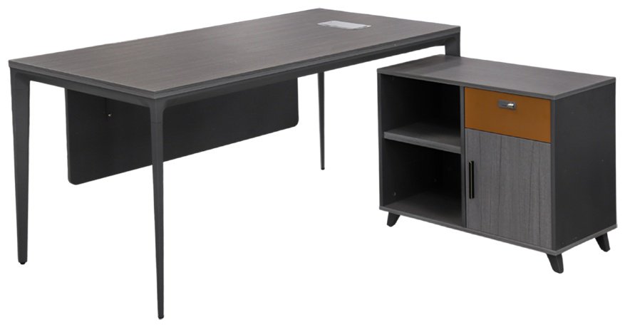 Стол письменный ZETA PG-K22B-16B, 160х80x75 см, серый, коричневый купить,NaN